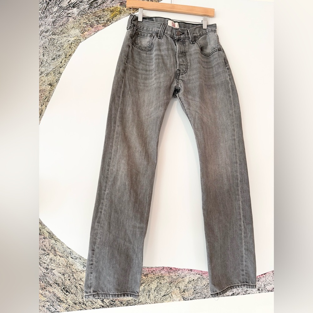 Levis 501 Gray straight leg Jeans 29 x32